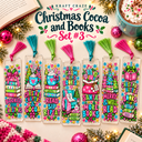 Christmas, Cocoa and Books  Bookmark UV DTF Decal sheet- 7 Designs per sheet 3 sheet options