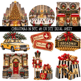 Christmas in NYC UV DTF Decal sheets 9 Designs available