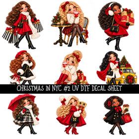 Christmas in NYC UV DTF Decal sheets 9 Designs available