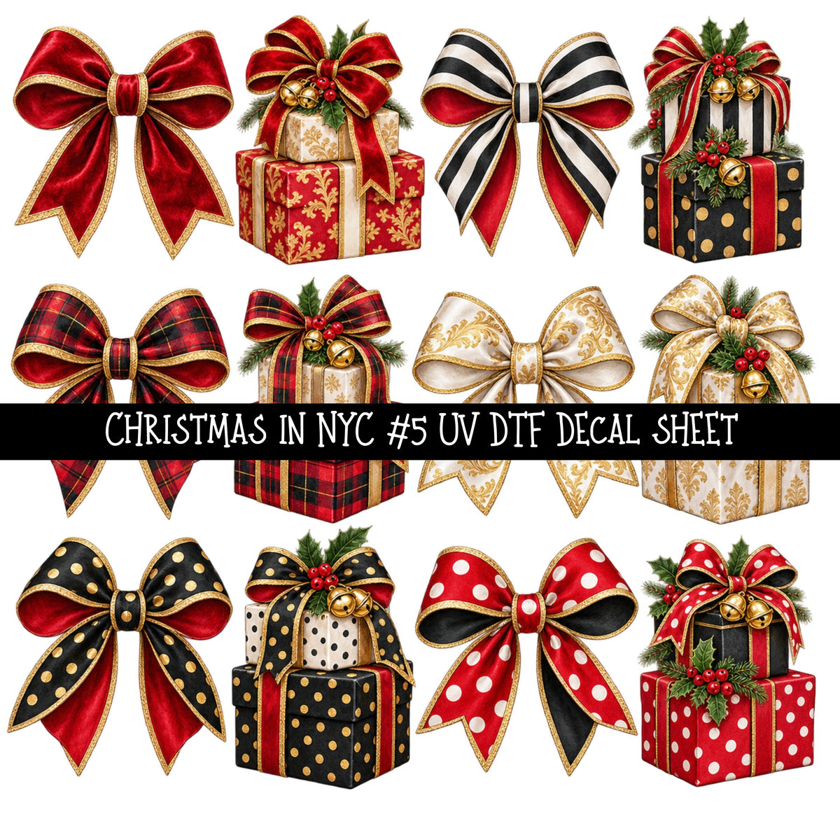 Christmas in NYC UV DTF Decal sheets 9 Designs available