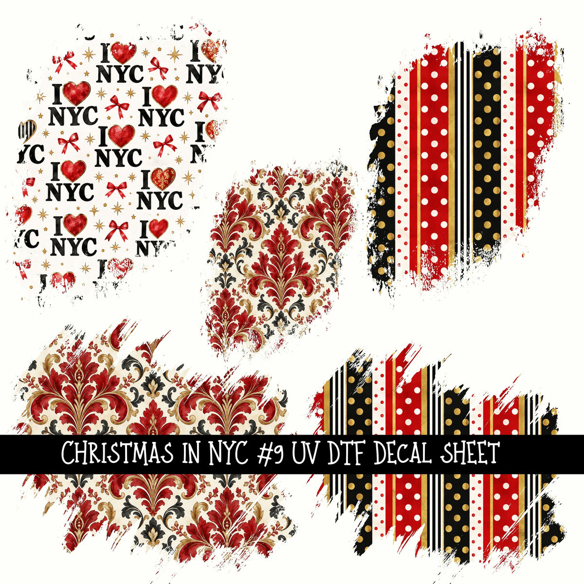 Christmas in NYC UV DTF Decal sheets 9 Designs available