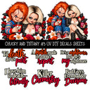 Chucky and Tiffany UV DTF Decal sheets 4 Designs available