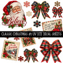 Classic Christmas UV DTF Decal sheets 7 Designs available