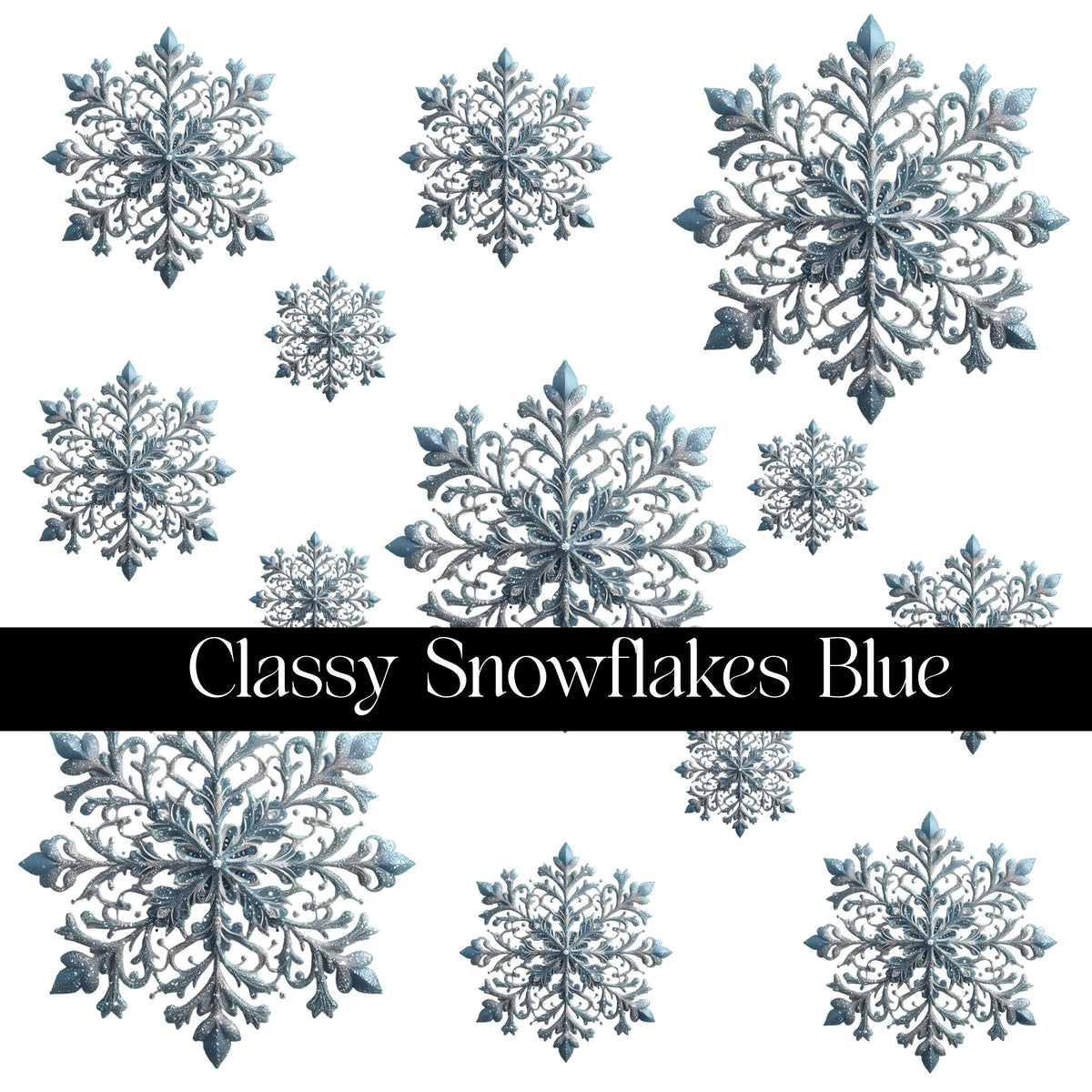 Classy Snowflakes Decal sheets- 7 Color Options