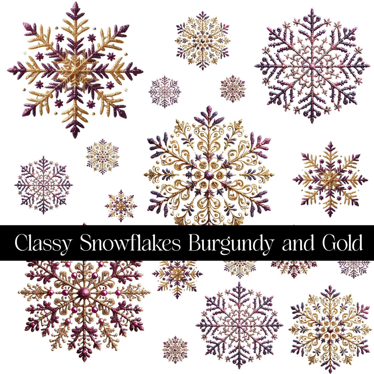 Classy Snowflakes Decal sheets- 7 Color Options
