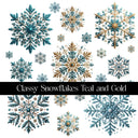 Classy Snowflakes Decal sheets- 7 Color Options