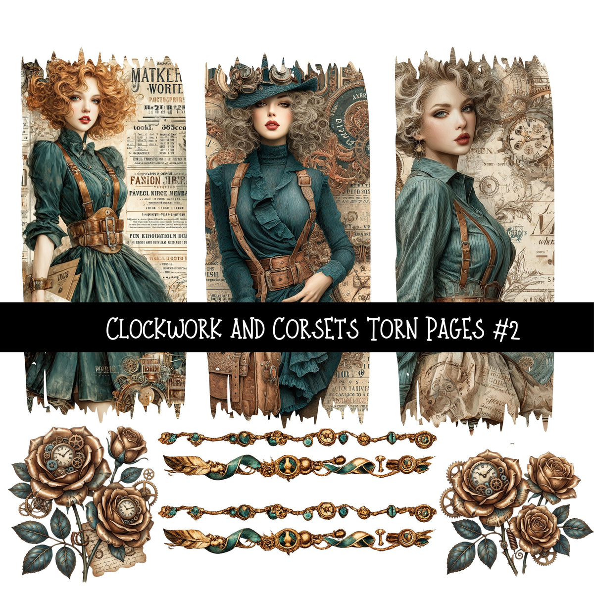 Clockwork and Corsets UV DTF Decal sheets 7 Designs available