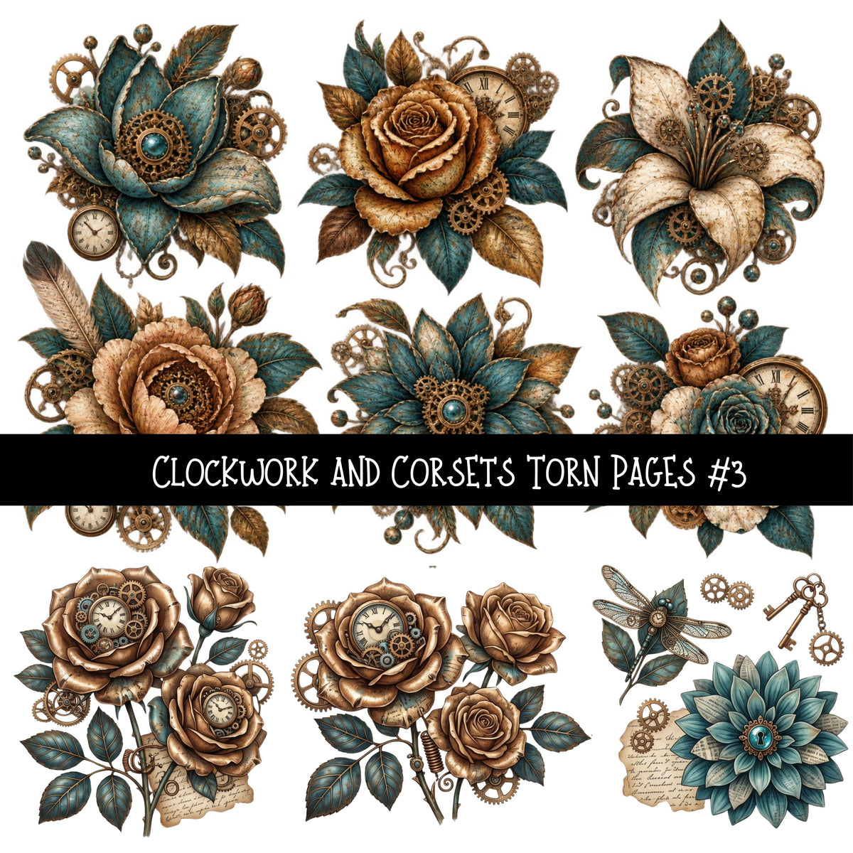 Clockwork and Corsets UV DTF Decal sheets 7 Designs available