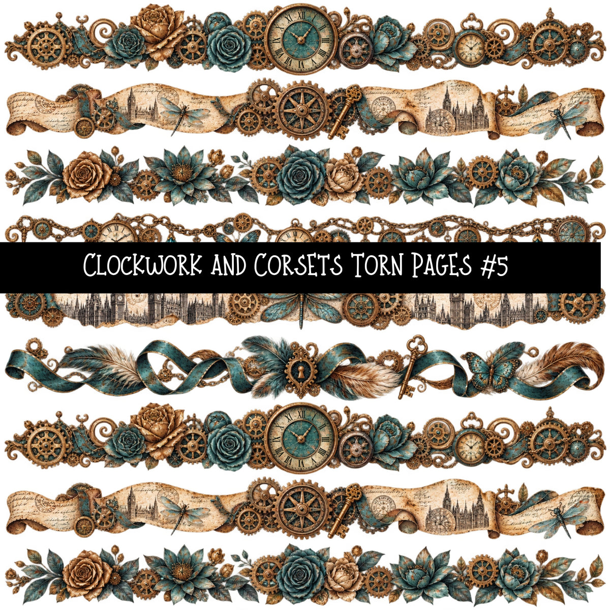 Clockwork and Corsets UV DTF Decal sheets 7 Designs available