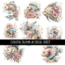 Coastal Bloom UV DTF Decal sheets 5 design Options  available