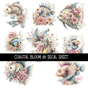 Coastal Bloom UV DTF Decal sheets 5 design Options  available