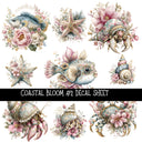 Coastal Bloom UV DTF Decal sheets 5 design Options  available
