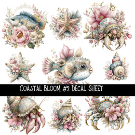 Coastal Bloom UV DTF Decal sheets 5 design Options  available