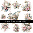 Coastal Bloom UV DTF Decal sheets 5 design Options  available