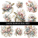 Coastal Bloom UV DTF Decal sheets 5 design Options  available