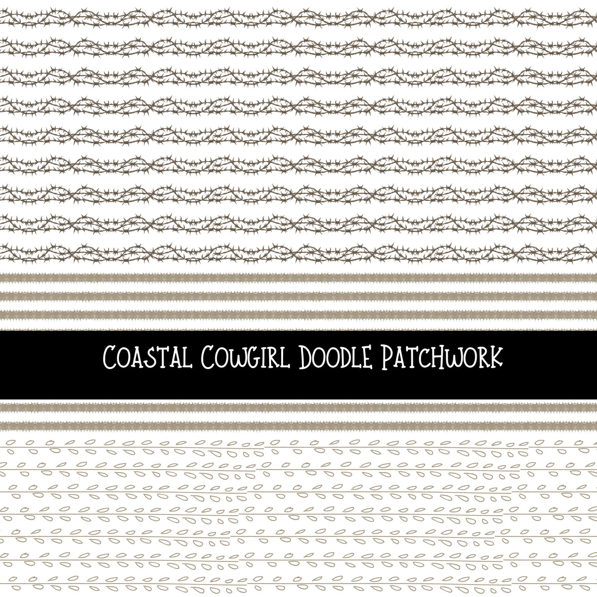 Coastal Cowgirl Doodle Patchwork Set