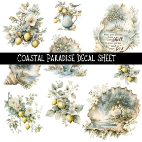 Coastal Paradise UV DTF Decal sheets