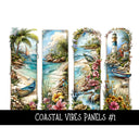 Coastal Vibes Panels UV DTF Decal sheet 6 designs to choose from