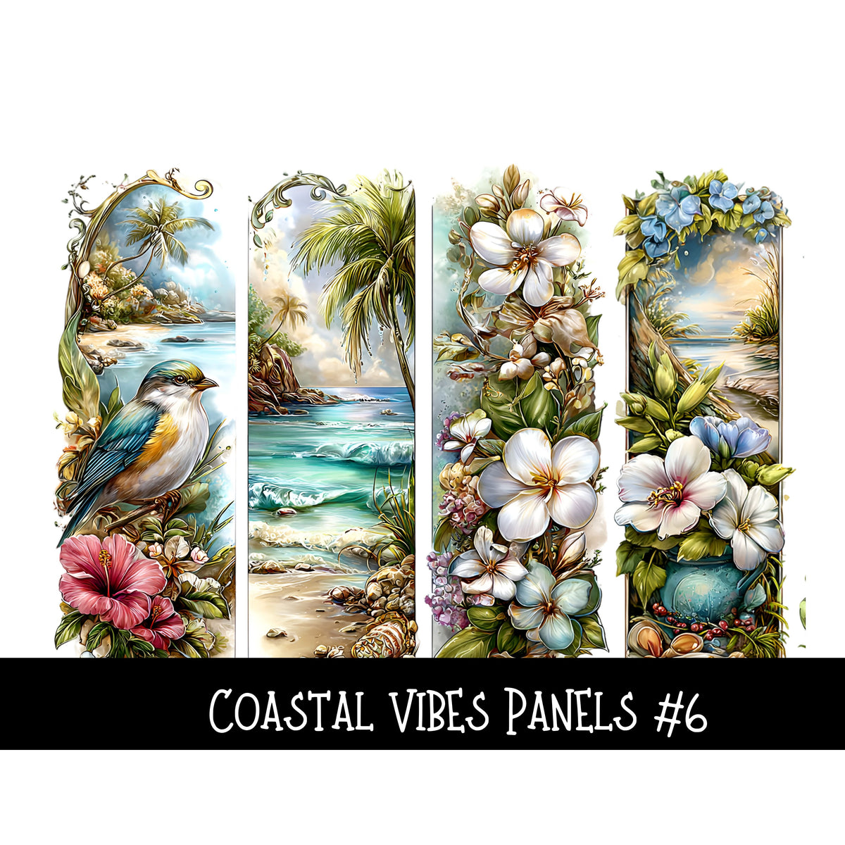 Coastal Vibes Panels UV DTF Decal sheet 6 designs to choose from ...