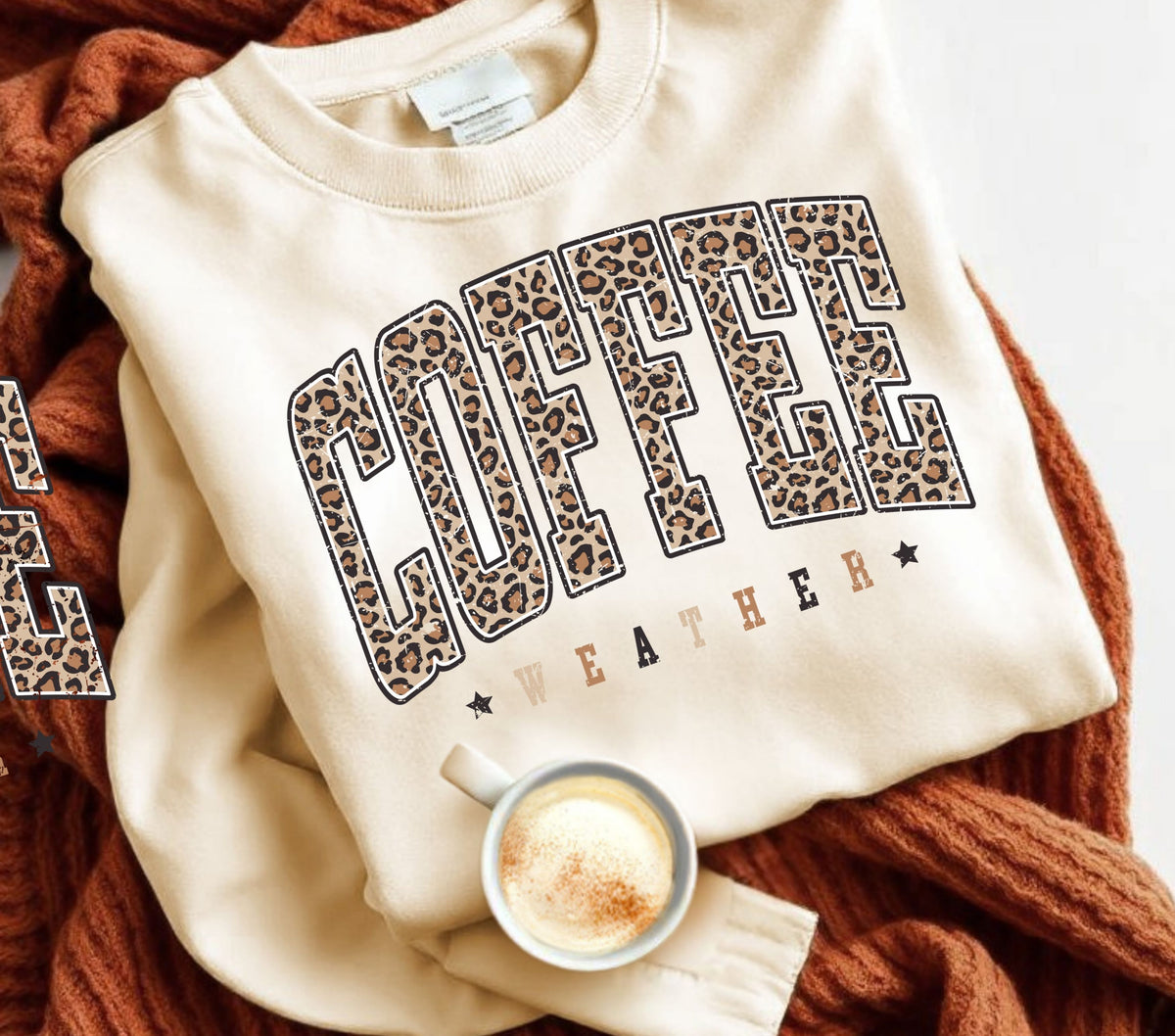 Coffee Weather Leopard DTF Transfers
