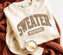 Sweater Weather faux Yarn Taupe DTF Transfers