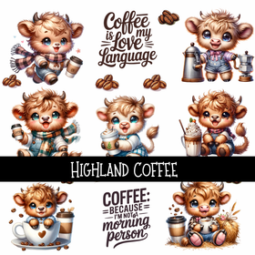 Highland Coffee UV DTF Decal sheet