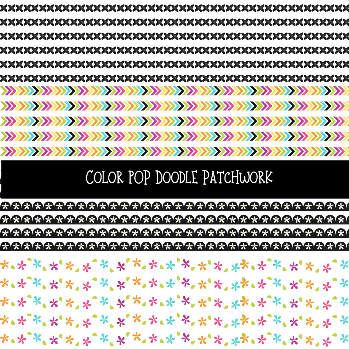 Color Pop Doodle Patchwork Set