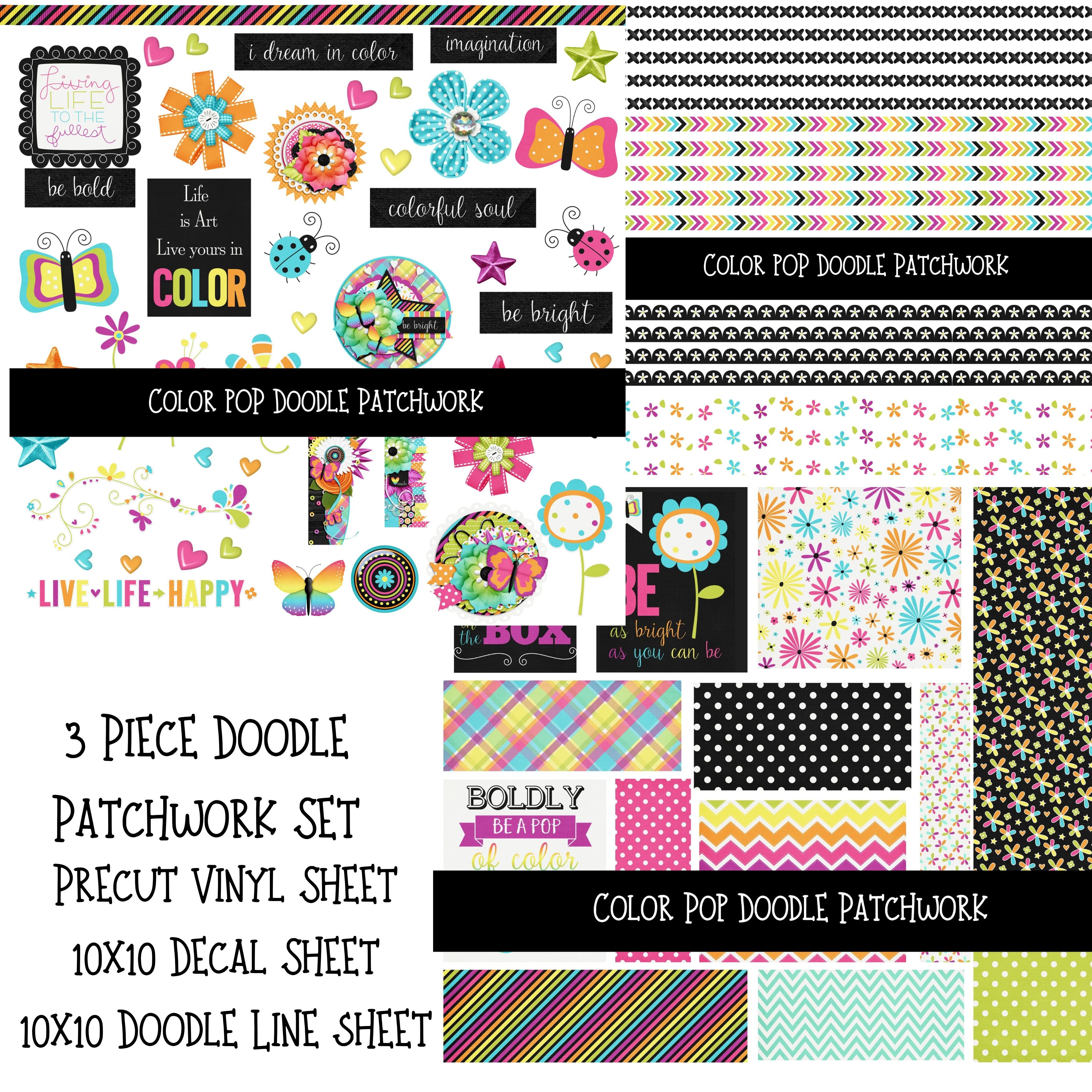 Color Pop Doodle Patchwork Set – Kraft Craze