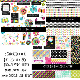 Color Pop Doodle Patchwork Set