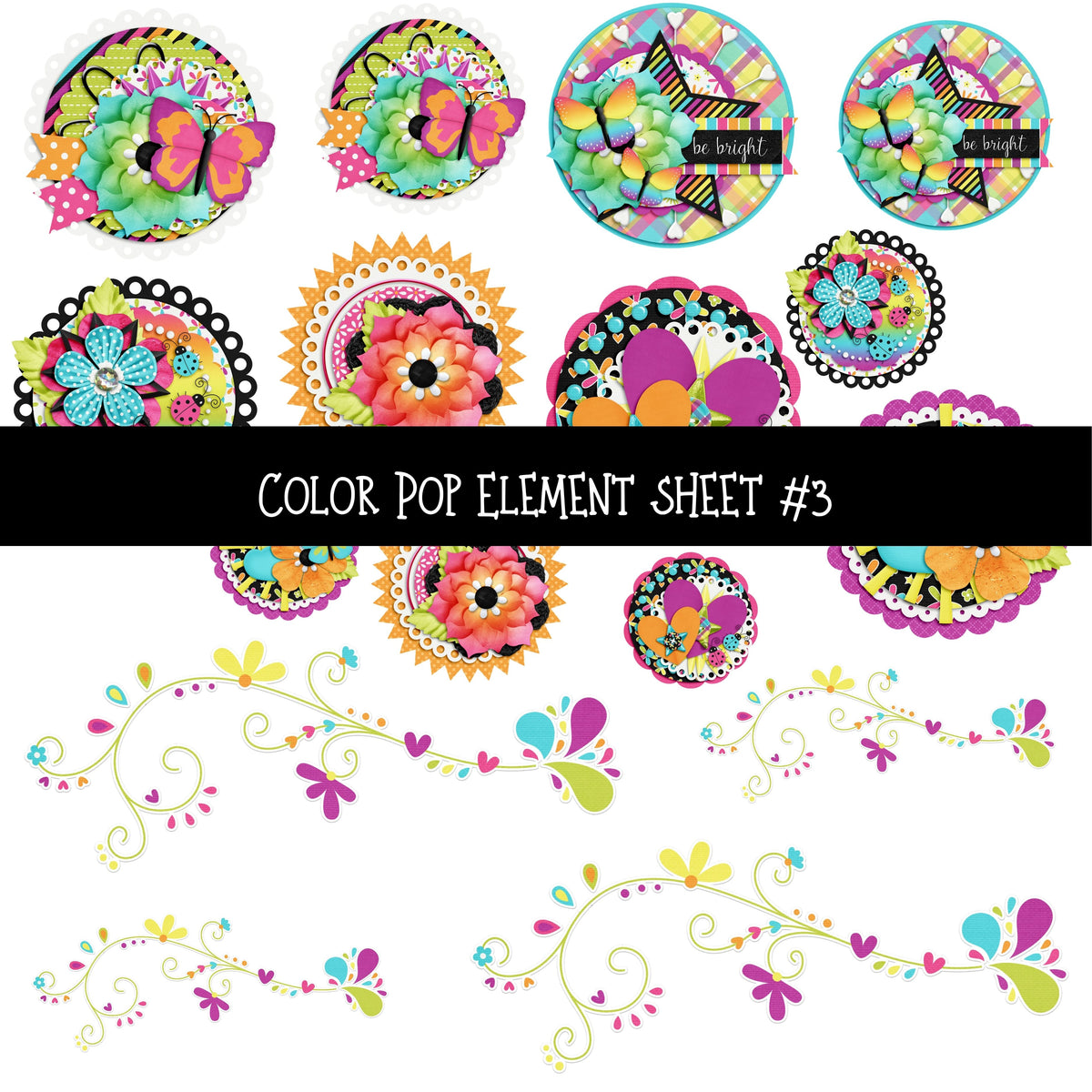 Color Pop Element UV DTF Decal sheets 8 Sheet Designs to choose from