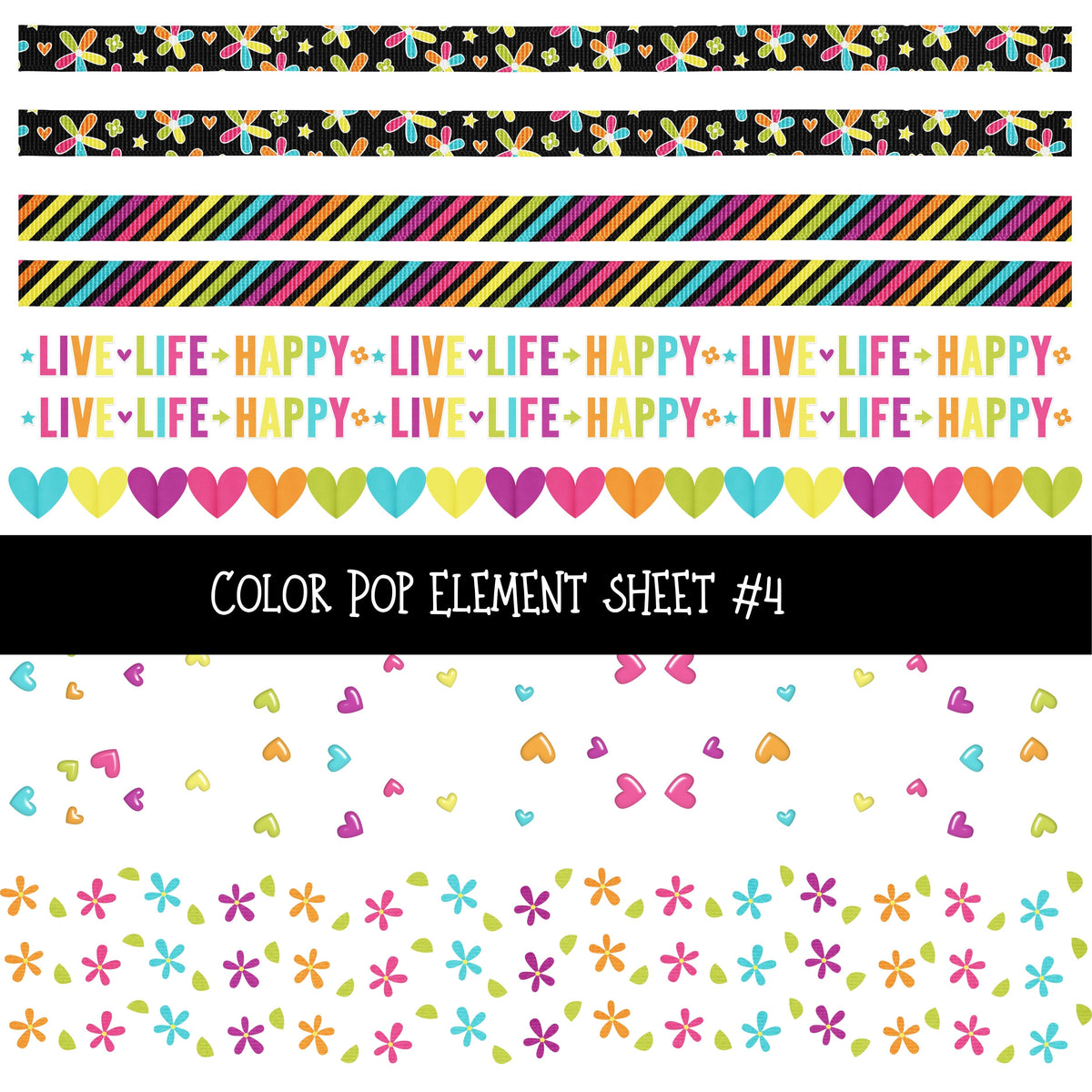 Color Pop Element UV DTF Decal sheets 8 Sheet Designs to choose from