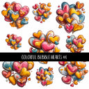 Colorful Bubble Hearts UV Decal sheets 3 to choose from