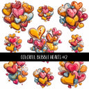Colorful Bubble Hearts UV Decal sheets 3 to choose from