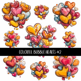 Colorful Bubble Hearts UV Decal sheets 3 to choose from