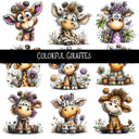 Colorful Giraffes UV Decal sheet