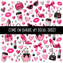 Come on Barbie UV DTF Decal sheets 13 Designs available