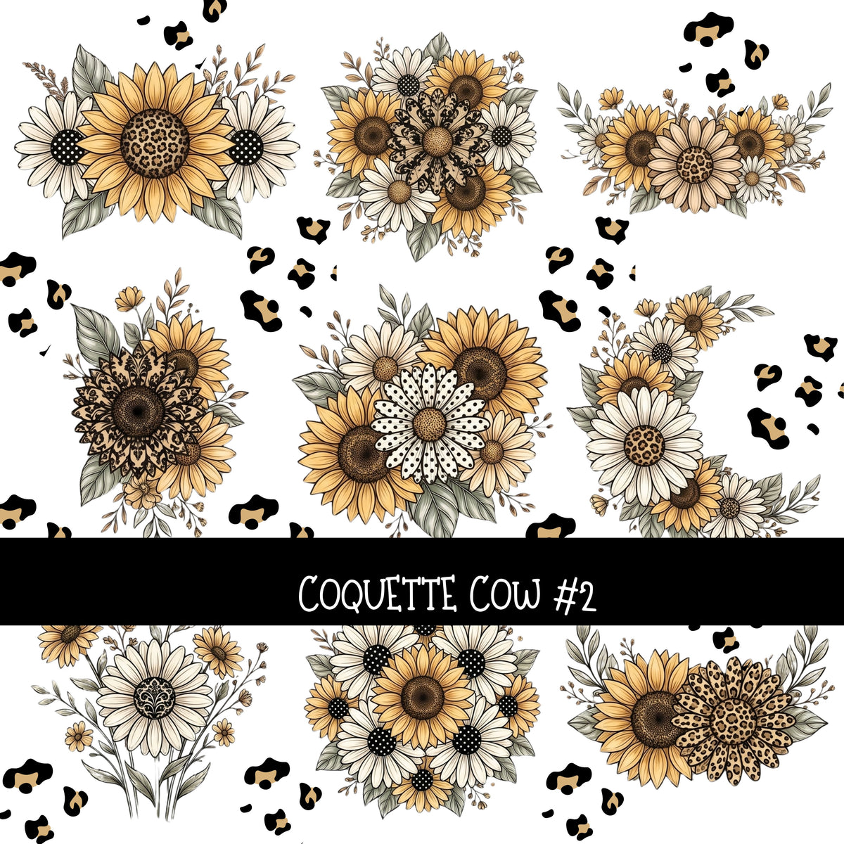 Coquette Cow UV DTF Decal sheets 2 Designs available