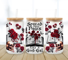 Spread those pages - UV DTF 16oz Libbey wrap