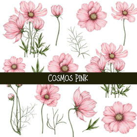 Cosmos Floral UV DTF Decal sheets 4 color options
