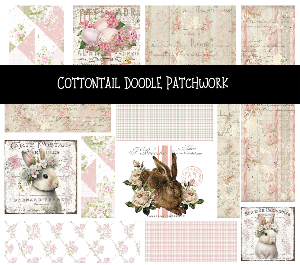 Cottontail Doodle Patchwork Set
