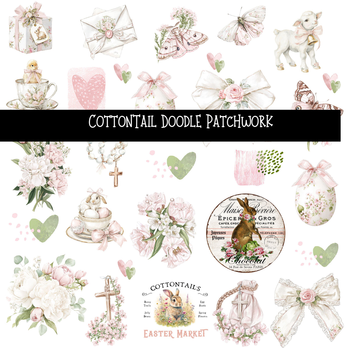Cottontail Doodle Patchwork Set