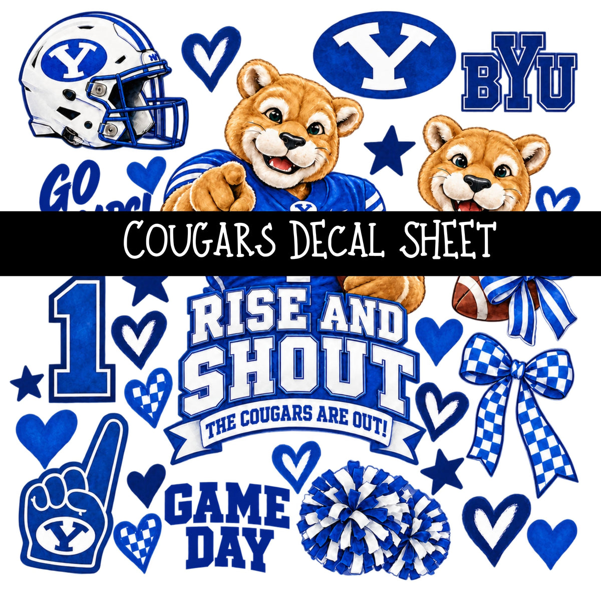 Cougars UV DTF Decal sheet