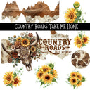 Country Roads Take Me Home Torn Pages - UV DTF Decal sheet