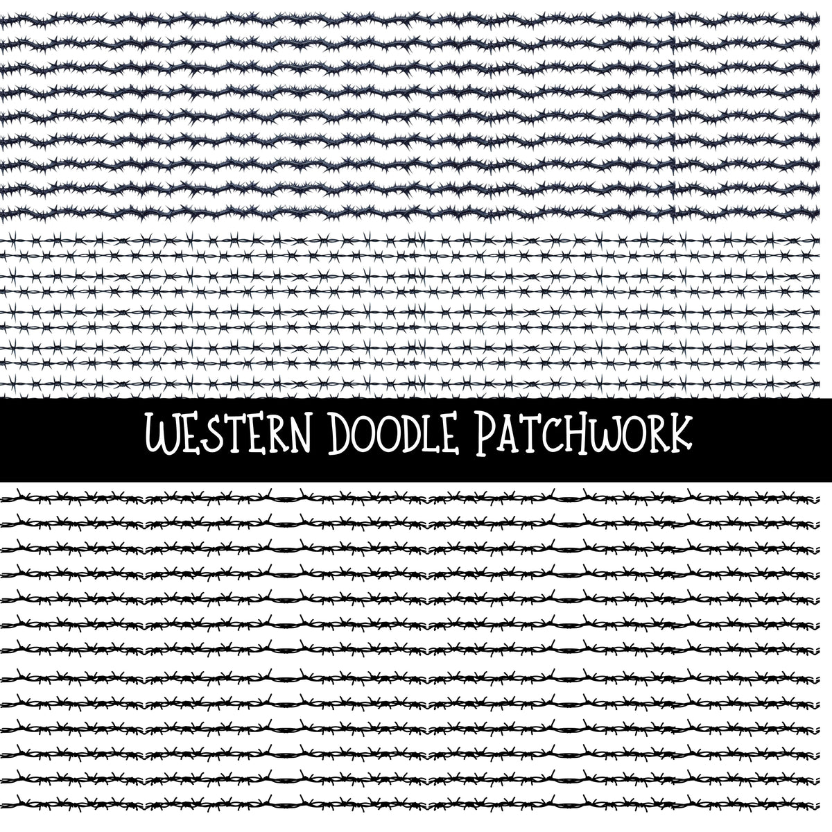 Western UV DTF Doodle Patchwork Set