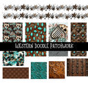 Western UV DTF Doodle Patchwork Set