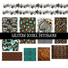 Western UV DTF Doodle Patchwork Set