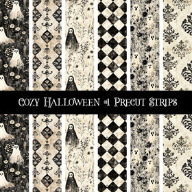 Cozy Halloween precut strips 12x12 vinyl sheet 3 Designs
