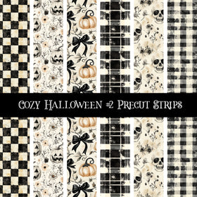Cozy Halloween precut strips 12x12 vinyl sheet 3 Designs