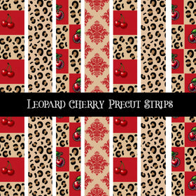Leopard Cherry precut strips 12x12 vinyl sheet