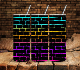 Neon Brick UV DTF tumbler wraps
